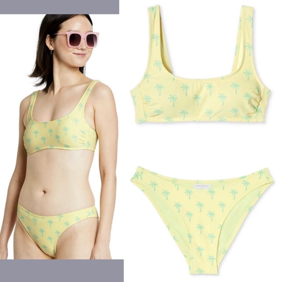 NEW‎ Stoney Clover Lane x Target [ XS ] Palm Tree Bikini Top + Scoop Bottom - Picture 1 of 12